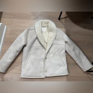 Wilfred Cream Teddy Jacket with Faux Fur